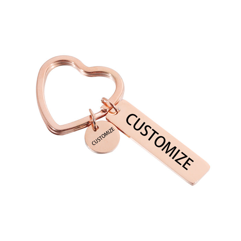 卸売ミラーステンレス鋼 DIY ロングストリップラウンドリーフキーホルダー